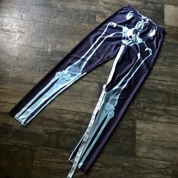 Skeleton Bone Halloween Leggings XS - Picture 7 of 12